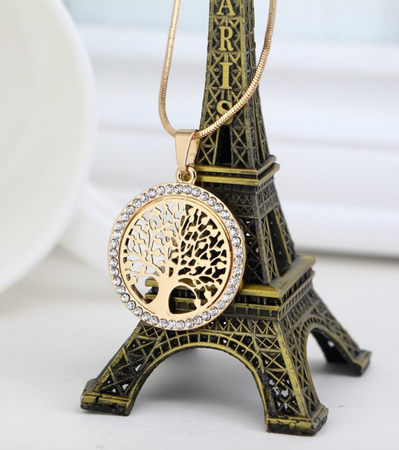 collier pendentif arbre de vie doré
